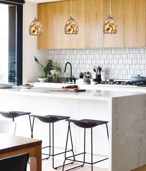 Ordito Pendant Chrome with Gold Plated Glass