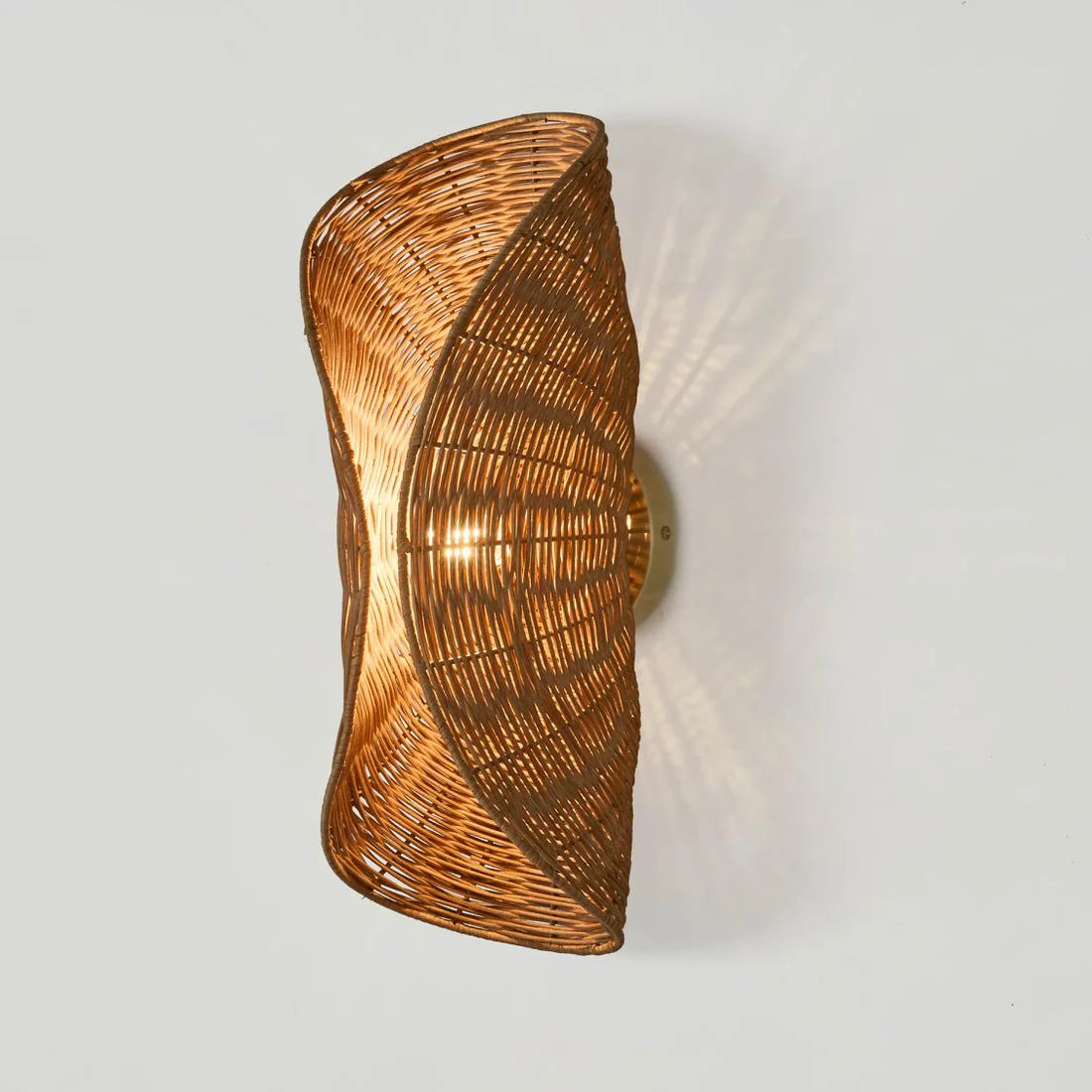 Crescent Rattan Wall Light