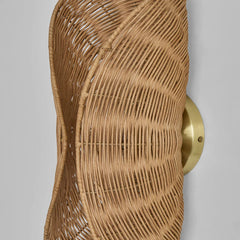 Crescent Rattan Wall Light