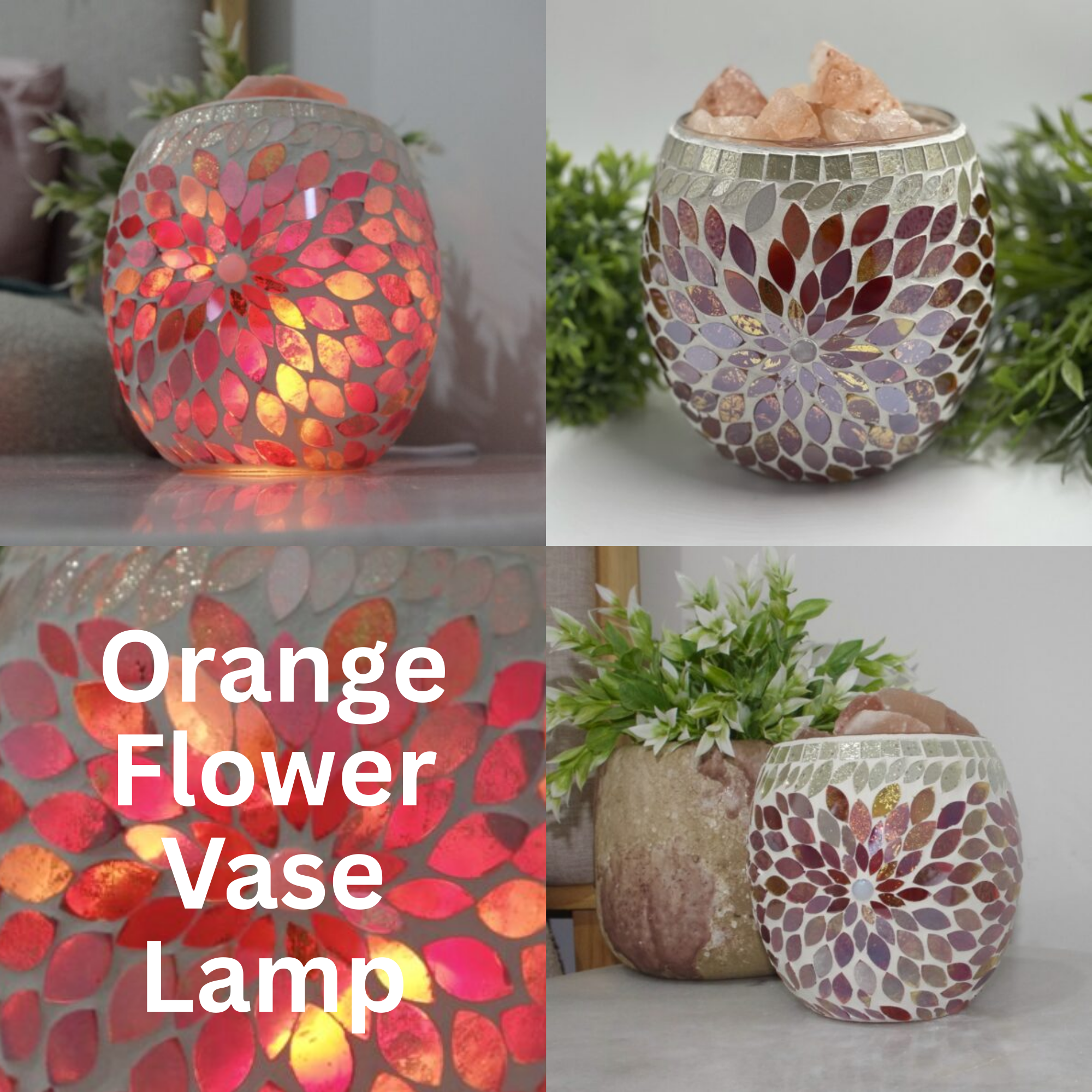 Mosaic Vase Salt Lamps
