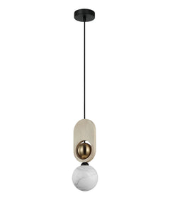 Palta Brass & Timber Pendant