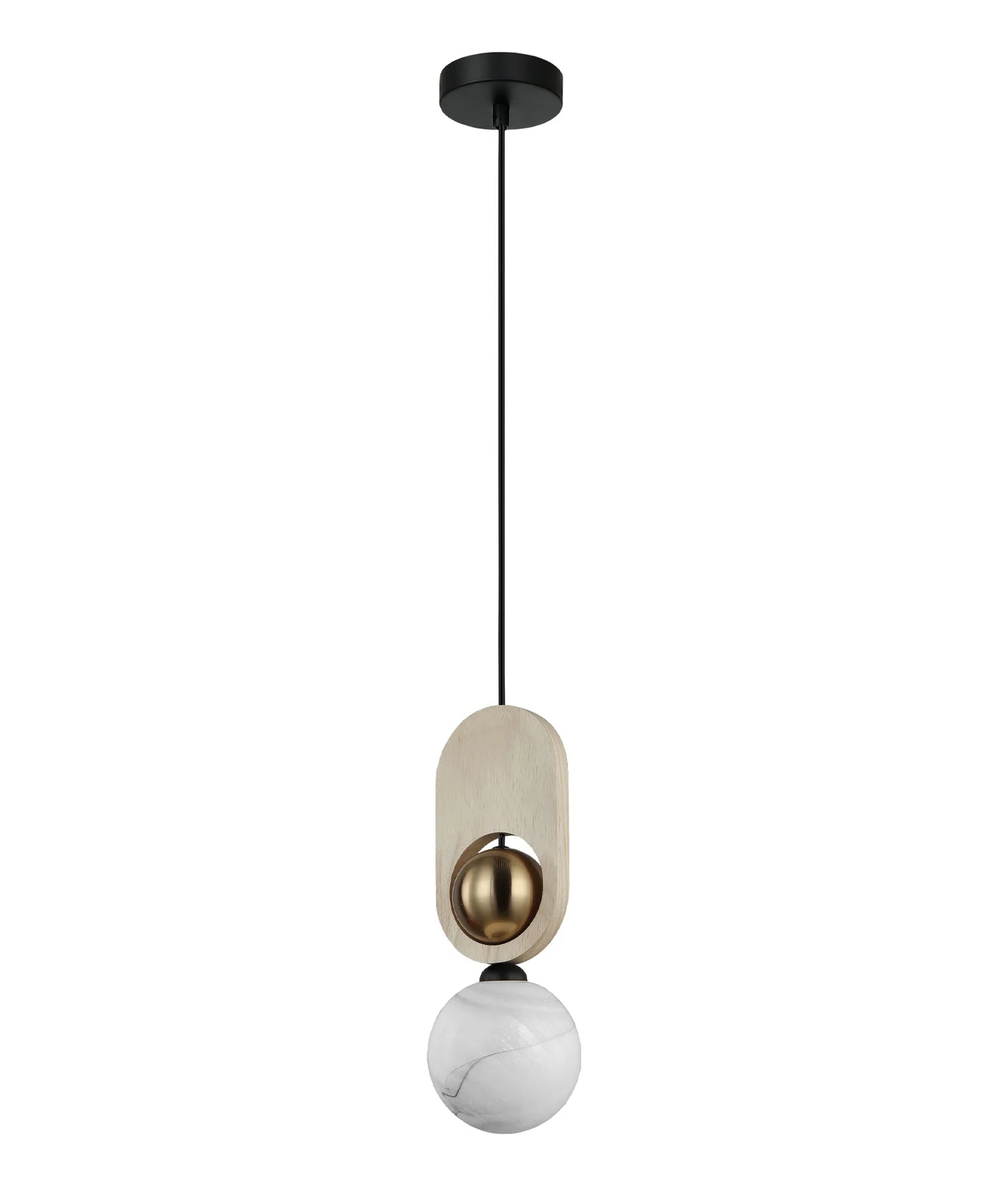 Palta Brass & Timber Pendant