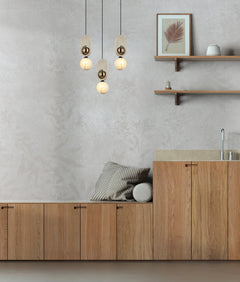 Palta Brass & Timber Pendant