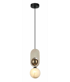 Palta Brass & Timber Pendant