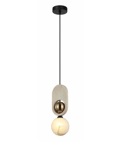 Palta Brass & Timber Pendant