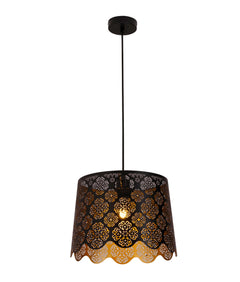 Penshade Scalloped Floral Pendant Black