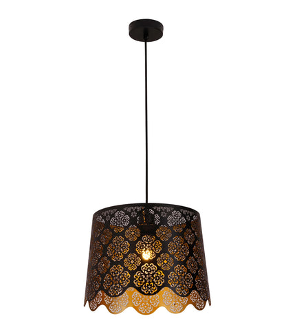 Penshade Scalloped Floral Pendant Black