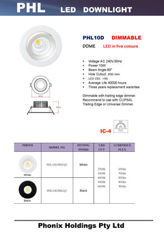 PHL10D LED Downlight White