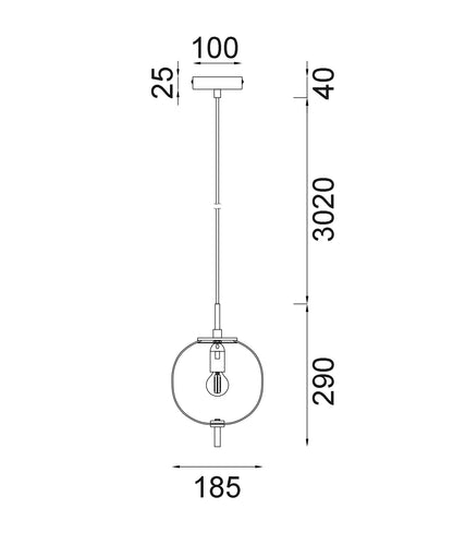 Pino Round Smoke Pendant