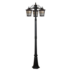 Eden Triple Exterior Post Light Black
