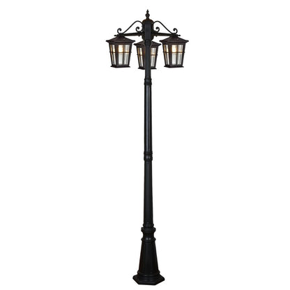 Eden Triple Exterior Post Light Black
