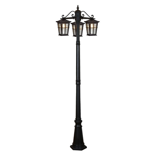 Eden Triple Exterior Post Light Black