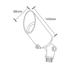 PSL1300BK Single Adjustable Spike Light Black 12V