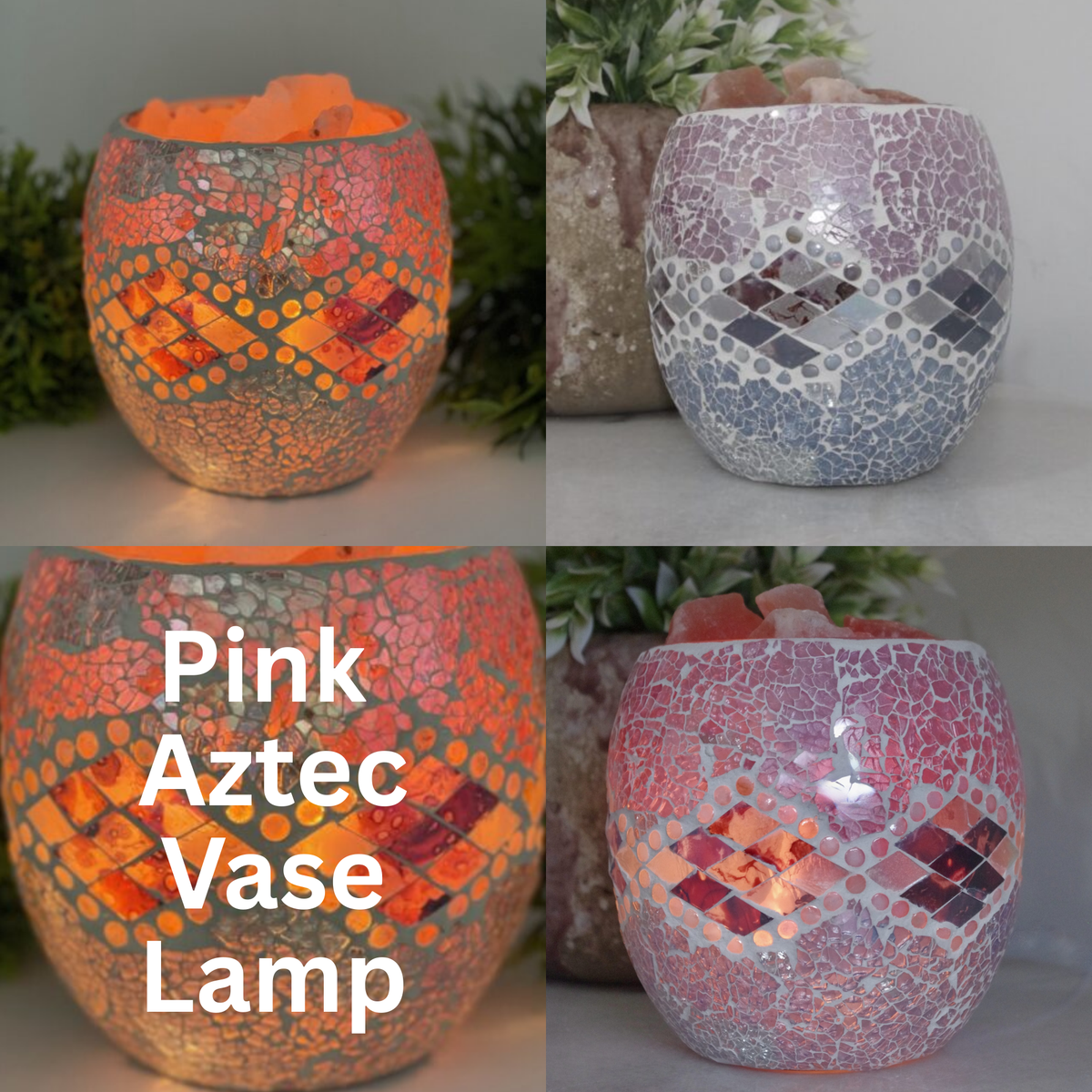 Mosaic Vase Salt Lamps