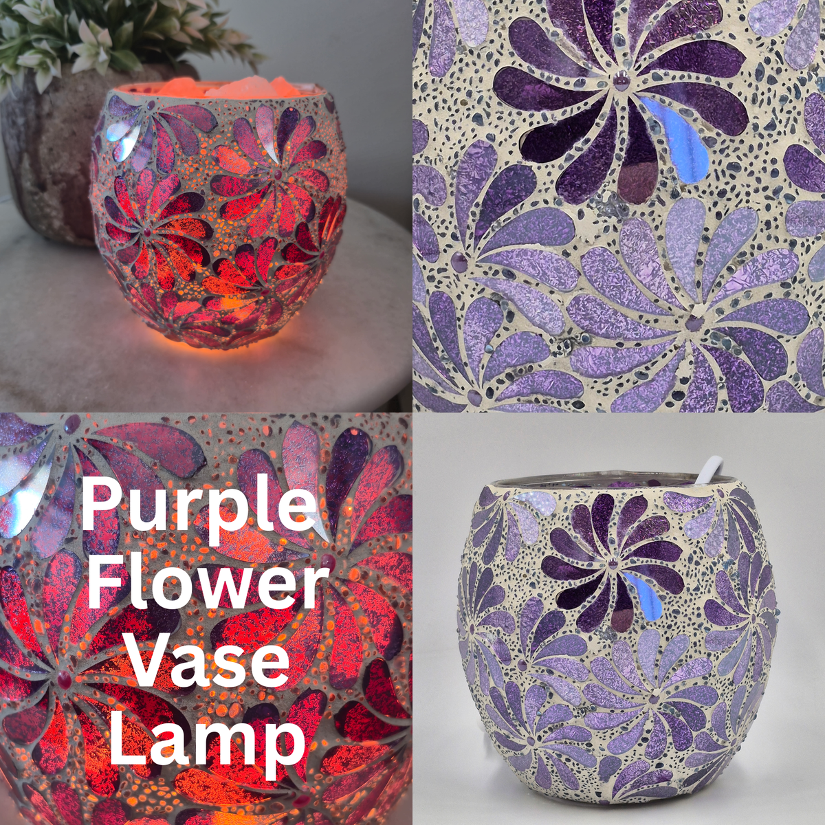 Mosaic Vase Salt Lamps
