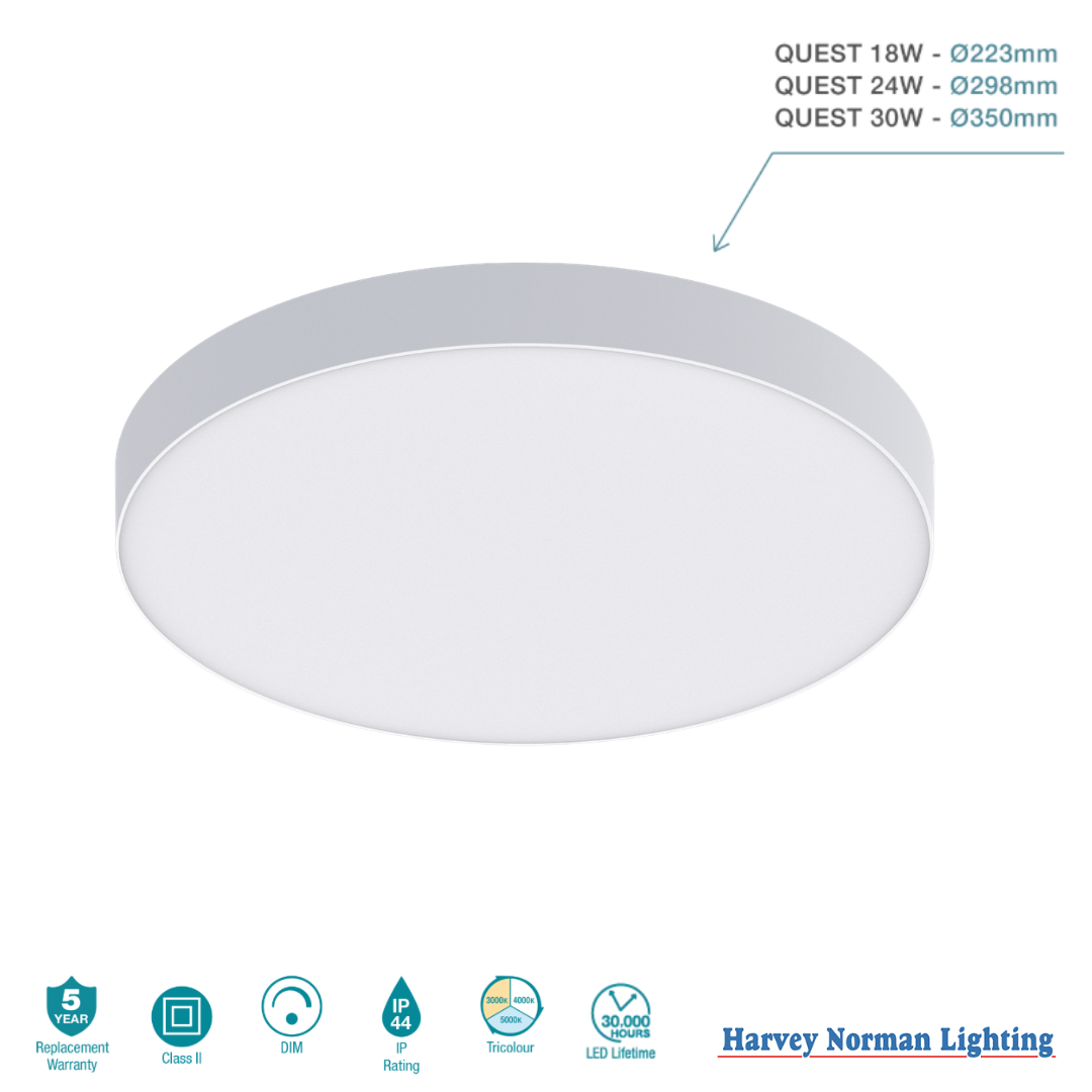 Quest 18W / 24W / 30W LED Ceiling Light Tricolour