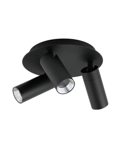 Sakup 3LT Round Adjustable Spotlight Plate Black