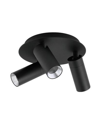 Sakup 3LT Round Adjustable Spotlight Plate Black