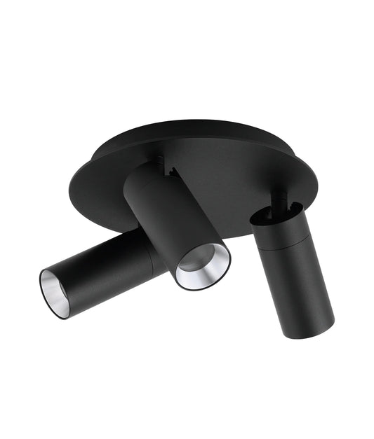 Sakup 3LT Round Adjustable Spotlight Plate Black