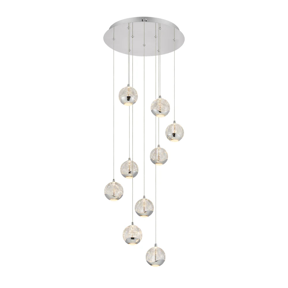 Segovia 9LT LED Pendant Chrome