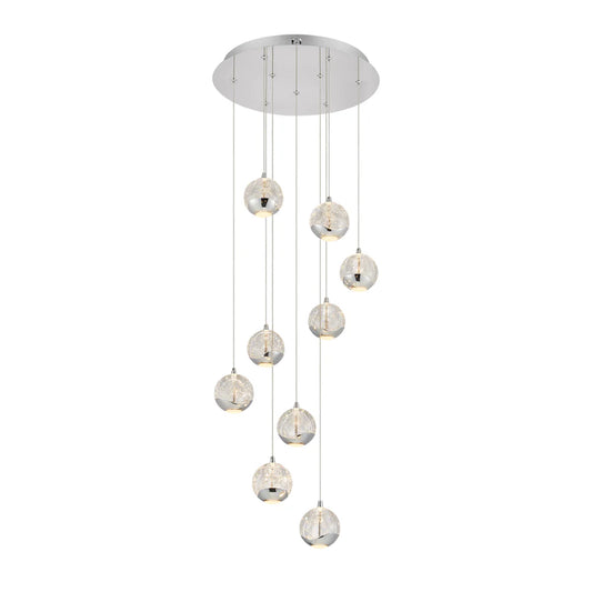 Segovia 9LT LED Pendant Chrome