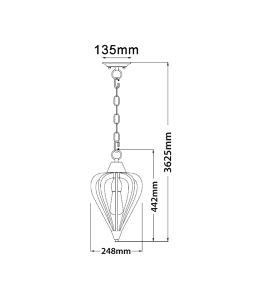 Senorita 4 Moss Wood Pendant Small