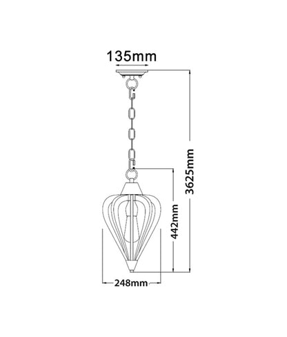Senorita 4 Moss Wood Pendant Small
