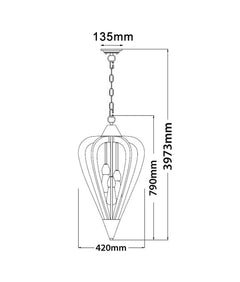 Senorita 3 Cherry Wood Pendant Large