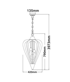 Senorita 5 Moss Wood Pendant Medium
