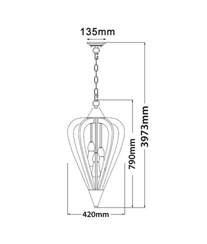 Senorita 5 Moss Wood Pendant Medium