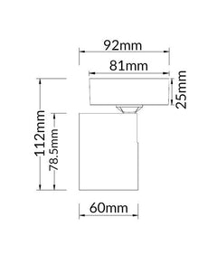 Spot 1LT Spotlight with Square Base Black