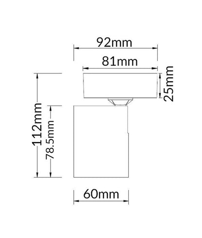 Spot 1LT Spotlight with Square Base Black