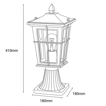 Eden Exterior Pillar Mount Black