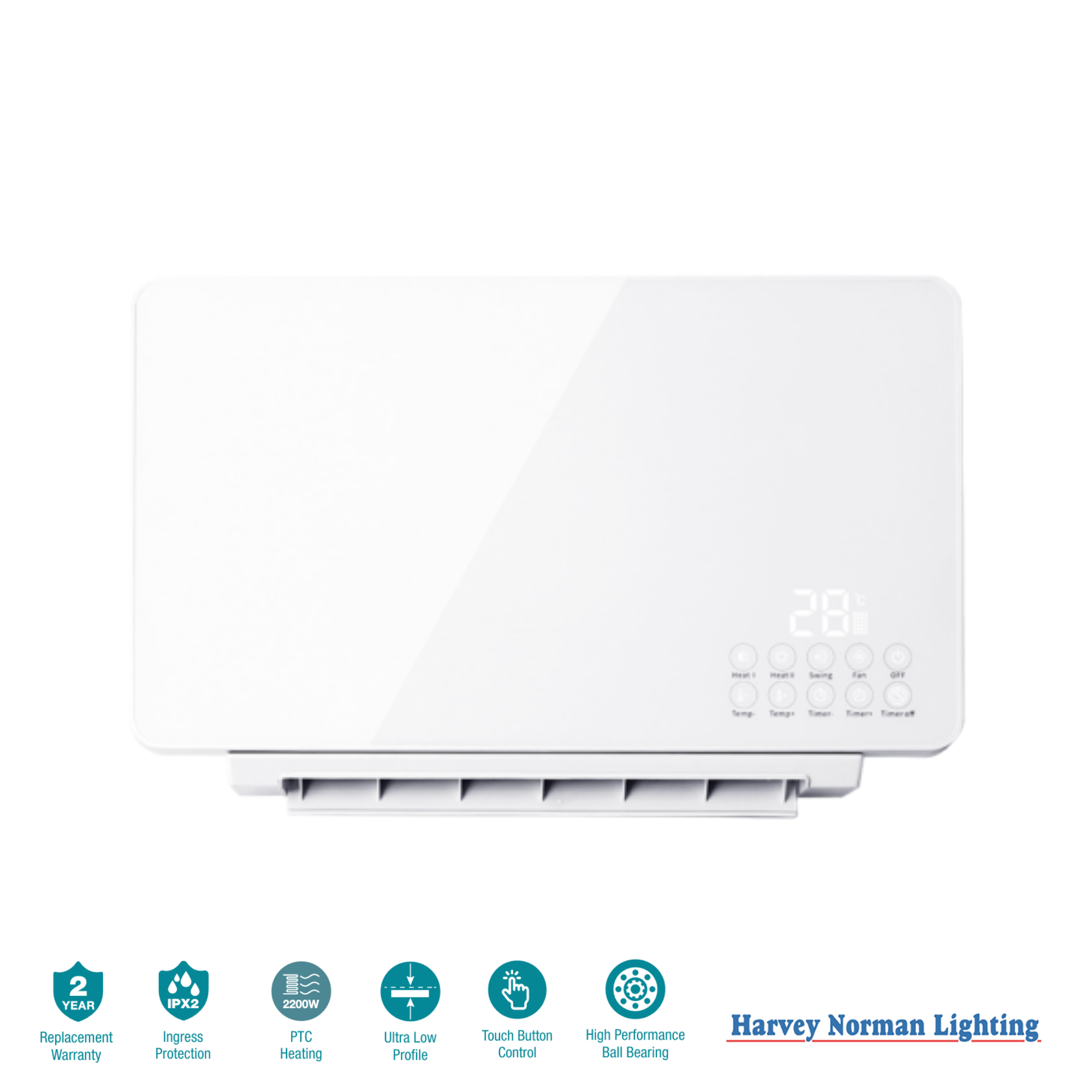 Thermo 2200W PTC Bathroom Wall Heater with Towel Rail