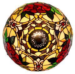 Red Camellia Tiffany Table Lamp Small