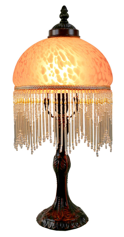 Beaded Victorian Table Lamp Pink