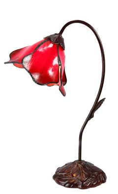 Lotus Tiffany Table Lamp Red
