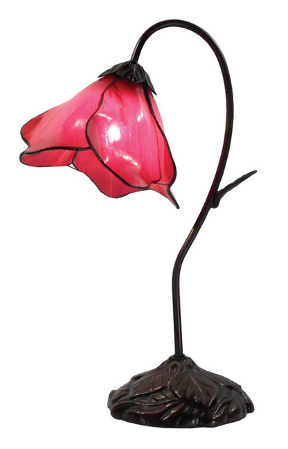 Lotus Tiffany Table Lamp Red