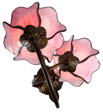 Lotus Twin Tiffany Table Lamp Pink