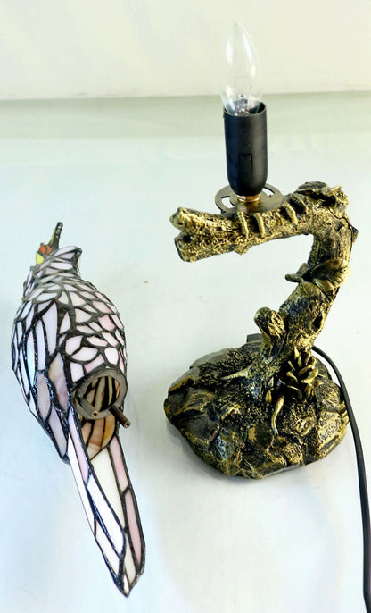 White Cockatoo Tiffany Table Lamp