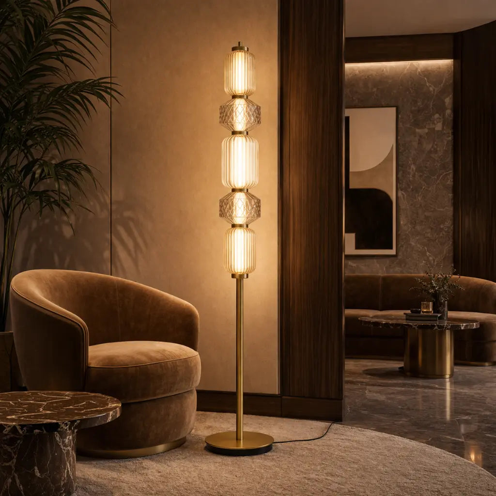 Torso LED Floor Lamp Brass