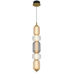 Torso 5 LED Pendant Brass