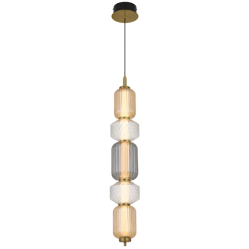 Torso 5 LED Pendant Brass