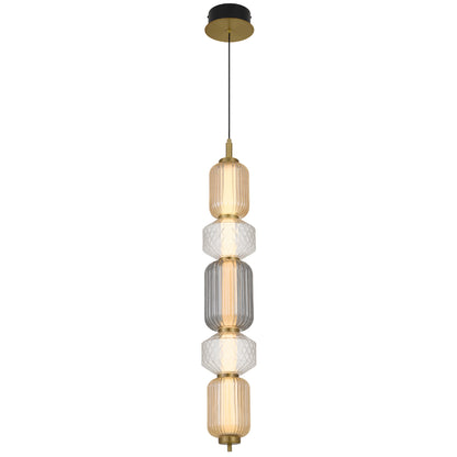 Torso 5 LED Pendant Brass