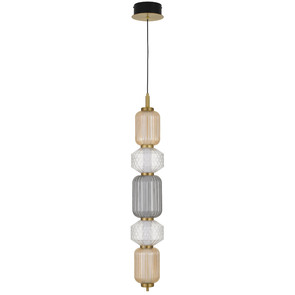 Torso 5 LED Pendant Brass