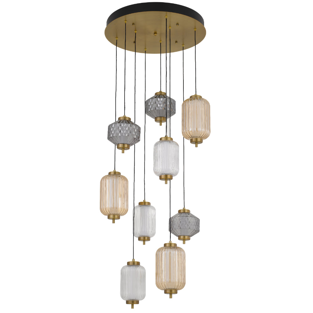 Torso 9 LED Pendant Brass