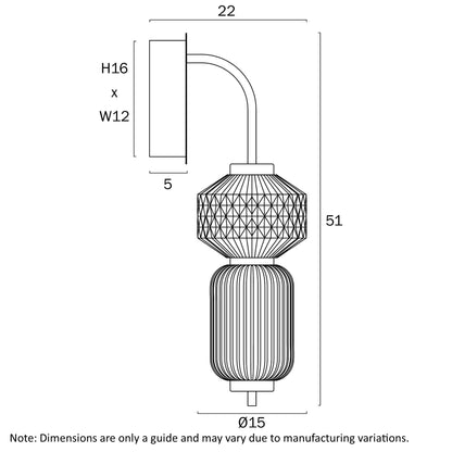 Torso LED Wall Light Brass
