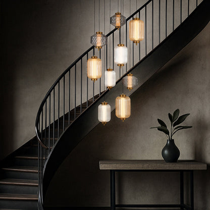 Torso 9 LED Pendant Brass