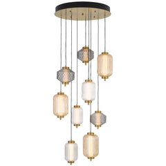 Torso 9 LED Pendant Brass