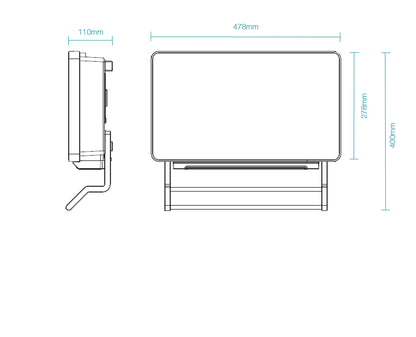 Thermo 2200W PTC Bathroom Wall Heater with Towel Rail